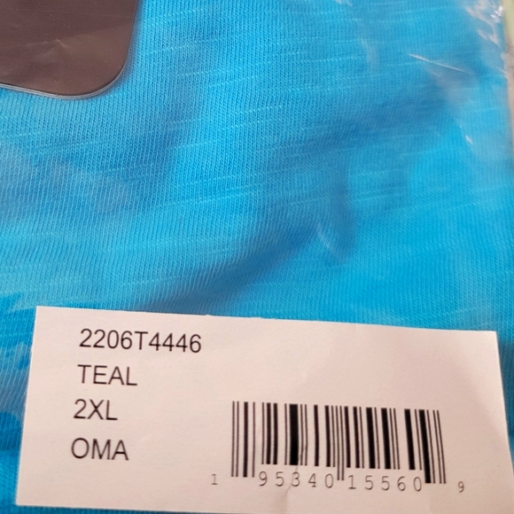 Born Fly Teal V - Neck Size 2XL New In Bag - Picture 6 of 6